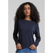 Womens knitted sweater with round neckline navy