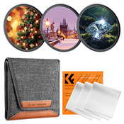 K&F 77MM Star Filters 3pcs Set 4+6+8 Points Cross Screen Starburst Filter Special Effect Camera Lens