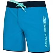 AQUA SPEED Mans Swimming Shorts Evan Navy Blue/Blue Pattern 42