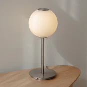 UMAGE LED namizna svetilka Audrey, jeklena barva, višina 37 cm - Dnevna soba/jedilnica - Dizajn - jeklo, opal - Kovina
