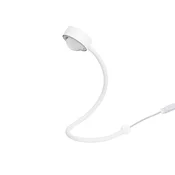 Namizna svetilka LIGHTME Powerlens Snake, bela, gibljiva roka - Študija/pisarna - Sodobni - Kovina