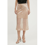 Suknja Sisley boja: bež, midi, ravna, 44OBL002B
