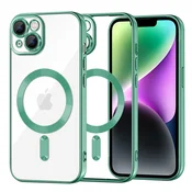 Ovitek Techsuit Luxury Crystal MagSafe za iPhone 14 - light green
