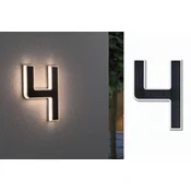 shumee SOLAR LED fasadna svetilka hišna številka 4 3000K IP44 zamenljiva baterija/črna