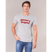 LEVIS ® Majica  pegasto siva / češnjevo rdeča / bela