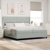 vidaXL vidaXL Postelja z vzmetnico Svetlo siva 200x200 cm Žamet, (22050940)