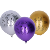 Balon na napuhavanje 30 cm - set od 5 komada, kromirane životinje