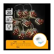 Aigostar - LED niz 20xLED/3xAA 3m tople bele čarape