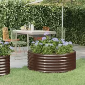 Povišena vrtna gredica od pocincanog celika 100x100x36 cm smedi