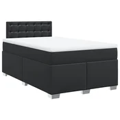 Vidaxl Box spring postelja z vzmetnico črna 120x190 cm umetno usnje