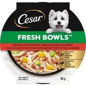 Cesar Fresh Bowls - perutnina z rdečim rižem, stročjim fižolom in bučo - 85 g