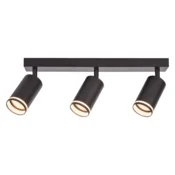 Milagro Črna stropna spot svetilka Milagro Pipe Ring, 3 x GU10
