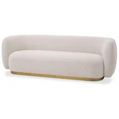 Casa Padrino luxury sofa cream/brass 223 x 96 x H. 71 cm - Living room sofa - Hotel sofa - Living room furniture - Hotel furniture - Luxury furniture - Luxury furnishings