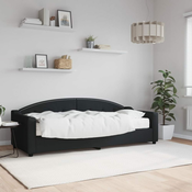 Dnevni krevet s madracem crni 80 x 200 cm od tkanine