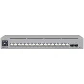 Ubiquiti 16-port, Layer 3 Etherlighting switch with 2.5 GbE, PoE++ output, and versatile mounting options, 4x 2.5 GbE PoE++ ports, 12x GbE PoE+ ports,