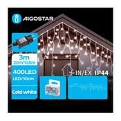 Aigostar - LED spoljašnji lanac 400xLED/8 funkcija 23x0,6m IP44 hladna bela