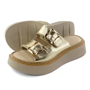 Mona Shoes Ženske papuce, Soft uložak, Kožne, Zlatne boje