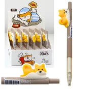 slomart Kemični svinčnik s figurico rumenega shiba psa, modro črnilo 0.5mm