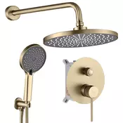Komplet za tuširanje za vgradnjo Rea Lungo Stripe Gold Brush + BOX