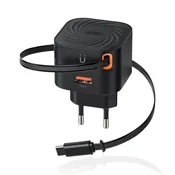 L165 EU 20W brzi punjac sa uvlacnim kablom 1 USB A i 1 TYPE C kabl XO