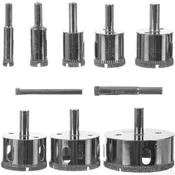 Bigstren set dijamantnih kruna za plocice i staklo, 10 kom (6–68 mm)