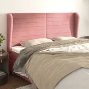Vidaxl vidaXL Vzglavnik s krilci, roza 183x23x118/128 cm, žamet
