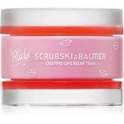 Rude Cosmetics Scrubski & Balmer balzam in piling za ustnice odtenek Juicy Peach 7.5 g