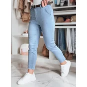 Spodnie damskie slim fit z paskiem TAIRONIK niebieskie Dstreet