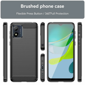 Techsuit Carbon Silicone maska za Motorola Moto E13 – črna