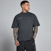 MP Mens Lift Graphic Washed Oversized Cotton T-Shirt - Dark Grey - XXXL