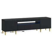 vidaXL LED TV omarica Črna Inženirski les
