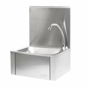 Stenski inox umivalnik z vklopom na koleno + armatura 2