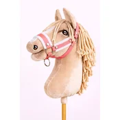 BB Nastavljiva ovratnica za konje Hobby Horse A3 v neon roza barvi z belim krznom