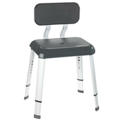 Podesiva stolica za tuž kabinu s naslonom Secura Premium Crno-srebrna