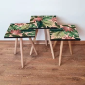 Hanah Home Set klub stočića 3Shp351, 3 komada, Boja hrasta
