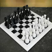 Šah Set Marble White & Black 30 x 30 cm