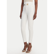 Elisabetta Franchi Hlače iz tkanine PA-158-61E2-V350 Bela Skinny Fit