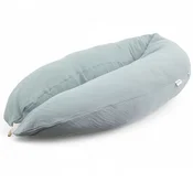 HOBEA HOBEA XXL nosečniška in dojilna blazina 190 cm – bio muslin, sivo-modra
