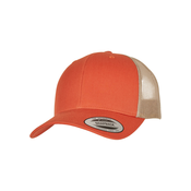 Retro Trucker Cap - Orange/Khaki