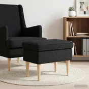 Podnožje Črna 55 x 35 x 41 cm Bouclé