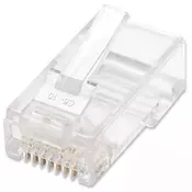 Intellilnet modularni utikač Cat6 RJ45 s 100 paketa UTP kontakt s dvije točke u žici za nasukane žice 100 čepova po šalici krimp kontakt prozirna Intellinet 502344 1 St.