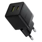Baseus Palm Fast Polnilec USB-A + USB-C 30W črn