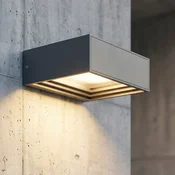 Lucande LED stenska svetilka Ashkan, antracit, IP65 - Sodobni - antracit, prozoren - Kovina