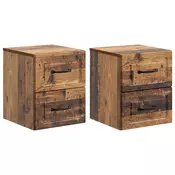 vidaXL Stenski nočni omarici 2 pcs Star les 34,5 x 33 x 40 cm