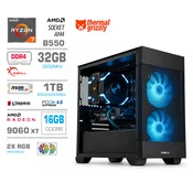 MEGA Računalnik MEGA MT S7X R7-5800X/RX9060 XT/32GB/1TB/750W/Brez OS/črna RGB, (5000528132)