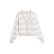 Tommy Jeans Pletena jopa bež/bela