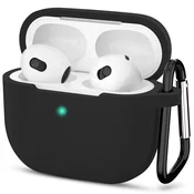 Techsuit silikonski ovitek za Apple AirPods 3 – ultra tanek, gladek, črn