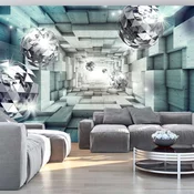 Foto tapeta - Journey Through the Blue Tunnel 350x245