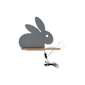 Rabit Wall Lamp 4W Led 4000K Iq Kids With Cable, Switch And Plug Gray+White