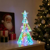 Vidaxl Prizmatično iridescentno LED božično drevo večbarvno